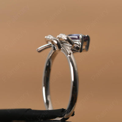 Asscher Cut Alexandrite Ring Sterling Silver - Palmary
