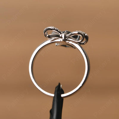 Asscher Cut Black Spinel Ring Sterling Silver - Palmary