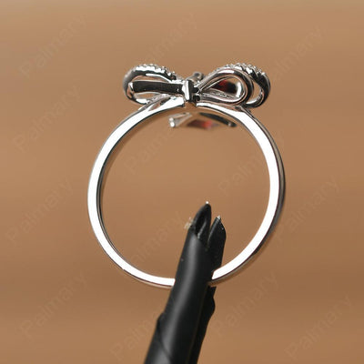 Asscher Cut Garnet Ring Sterling Silver - Palmary