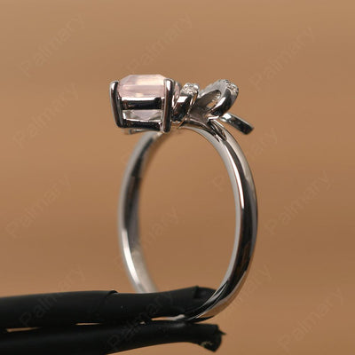 Asscher Cut Rose Quartz Ring Sterling Silver - Palmary