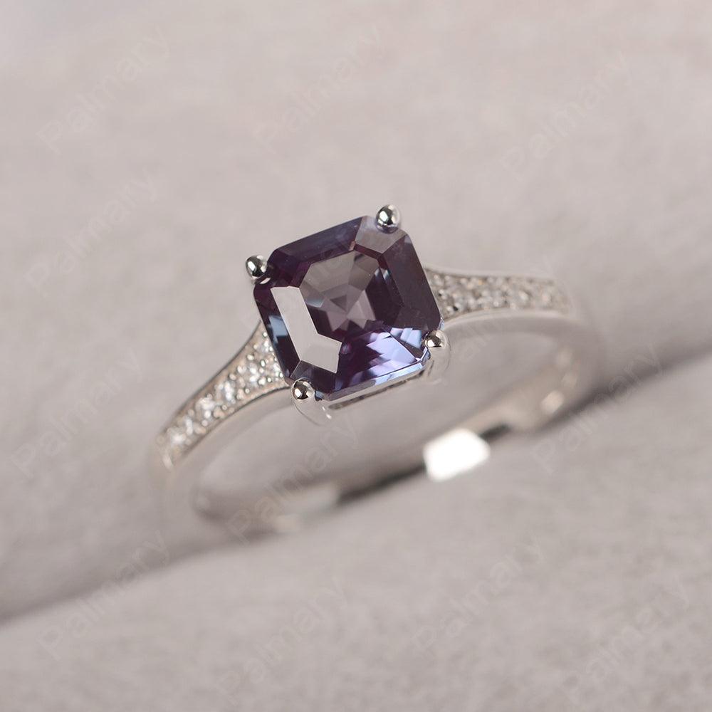 Asscher Cut Alexandrite Engagement Rings - Palmary
