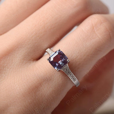Asscher Cut Alexandrite Engagement Rings - Palmary
