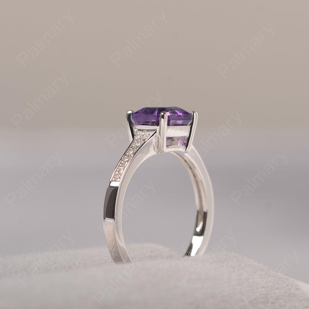 Asscher Cut Amethyst Engagement Rings - Palmary