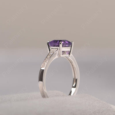 Asscher Cut Amethyst Engagement Rings - Palmary