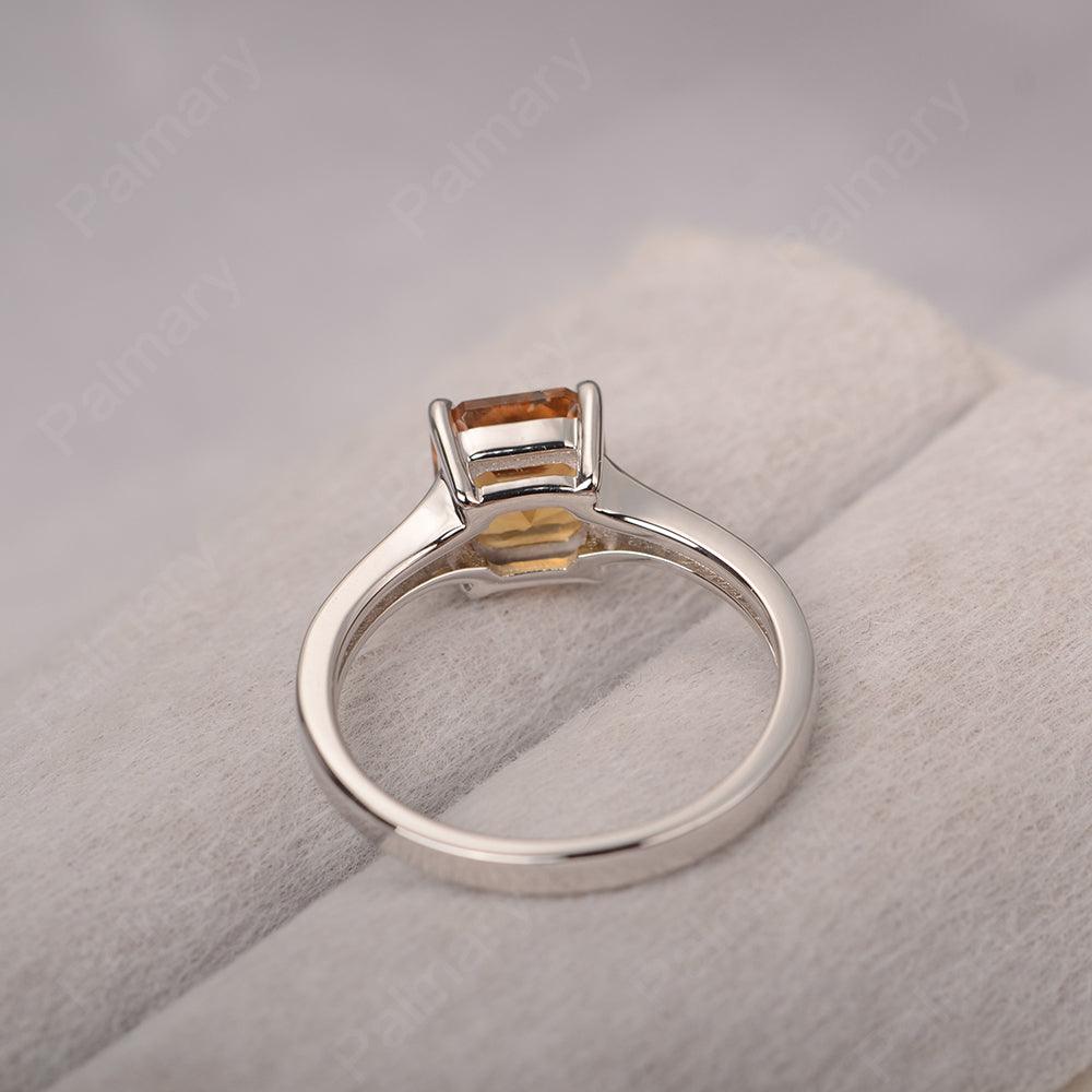 Asscher Cut Citrine Engagement Rings - Palmary