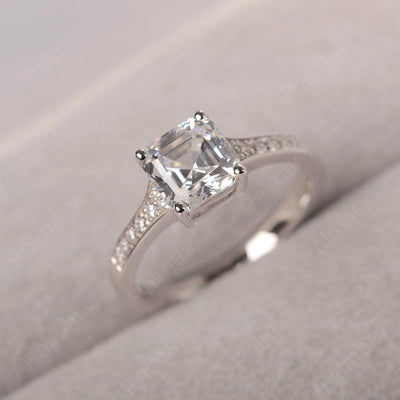 Asscher Cut Cubic Zirconia Engagement Rings - Palmary