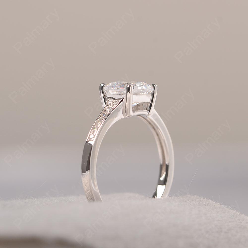 Asscher Cut Cubic Zirconia Engagement Rings - Palmary