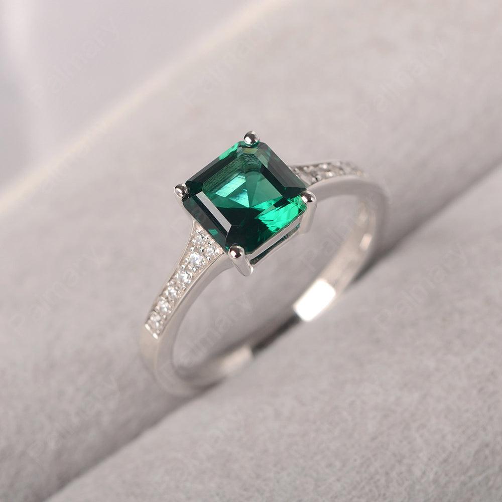Asscher Cut Emerald Engagement Rings - Palmary