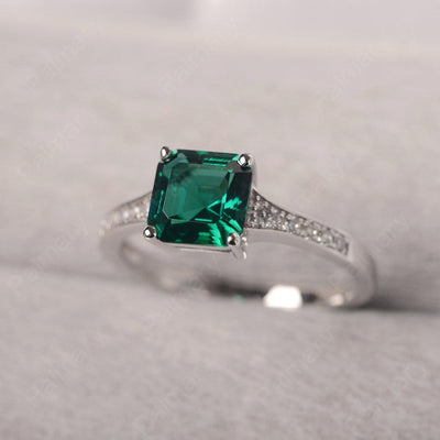 Asscher Cut Emerald Engagement Rings - Palmary