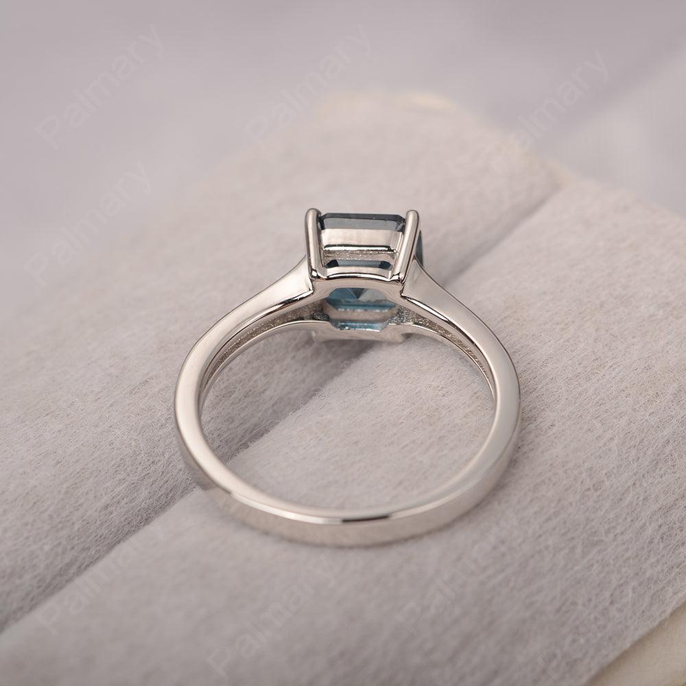 Asscher Cut London Blue Topaz Engagement Rings - Palmary