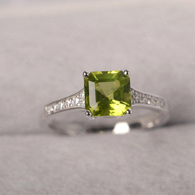 Asscher Cut Peridot Engagement Rings - Palmary