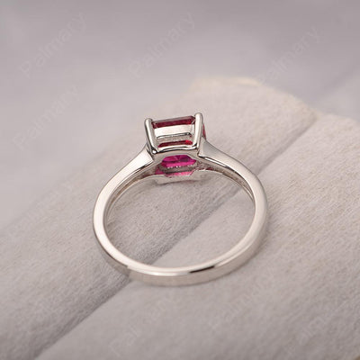 Asscher Cut Ruby Engagement Rings - Palmary
