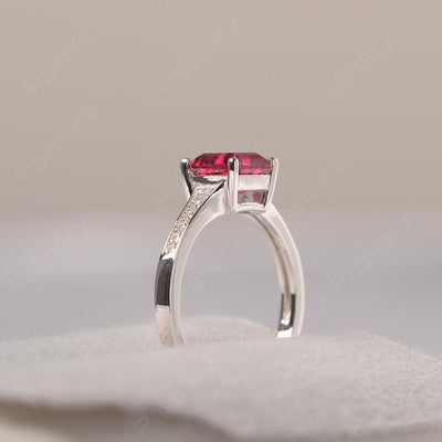 Asscher Cut Ruby Engagement Rings - Palmary