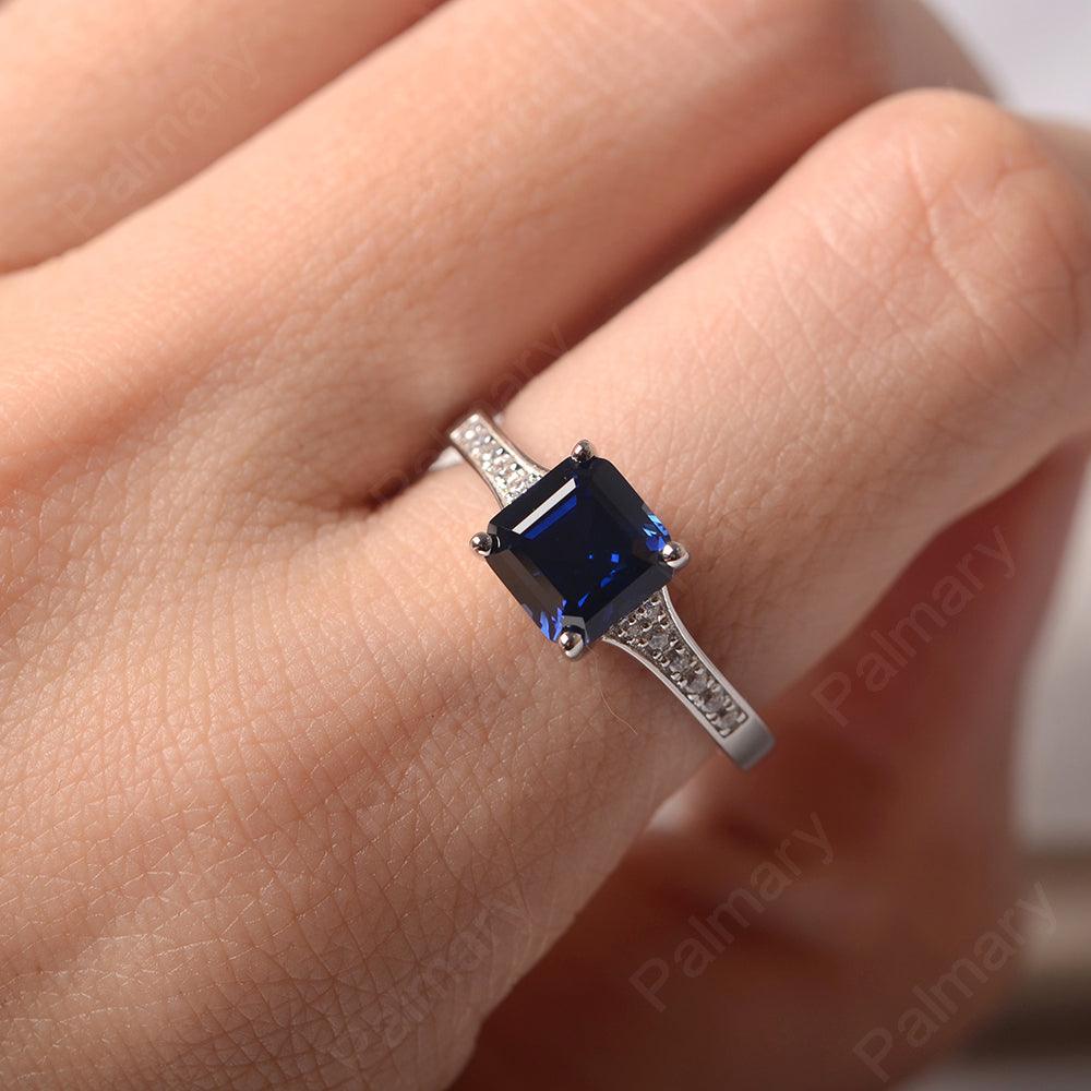 Asscher Cut Sapphire Engagement Rings - Palmary