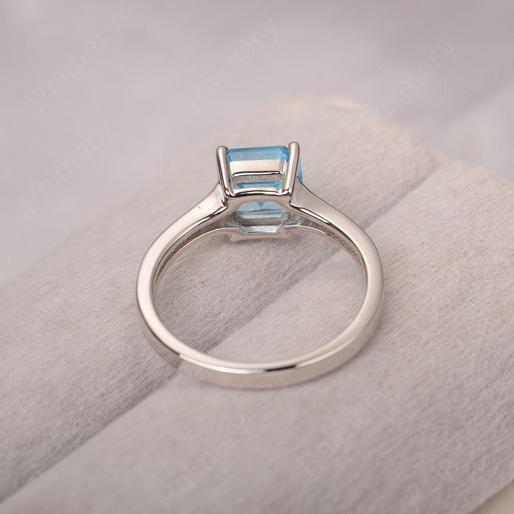 Asscher Cut Swiss Blue Topaz Engagement Rings - Palmary