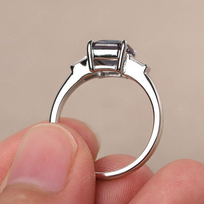 Asscher Cut Alexandrite Wedding Ring - Palmary