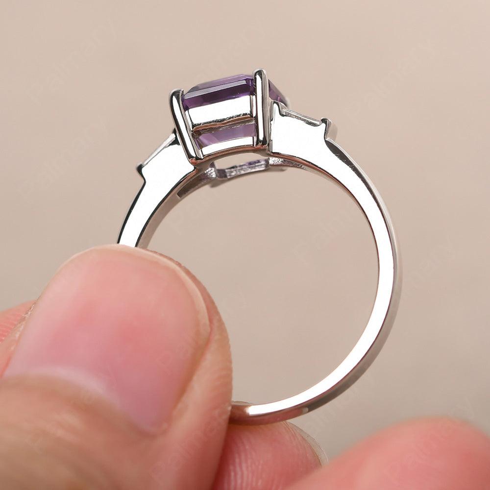 Asscher Cut Amethyst Wedding Ring - Palmary