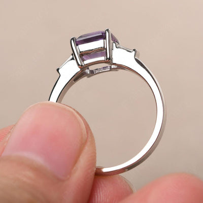 Asscher Cut Amethyst Wedding Ring - Palmary