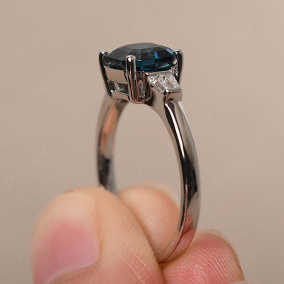 Asscher Cut London Blue Topaz Wedding Ring - Palmary