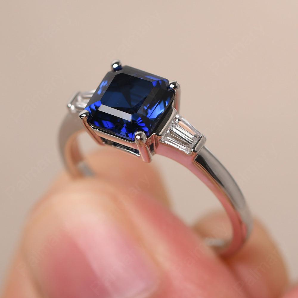 Asscher Cut Sapphire Wedding Ring - Palmary
