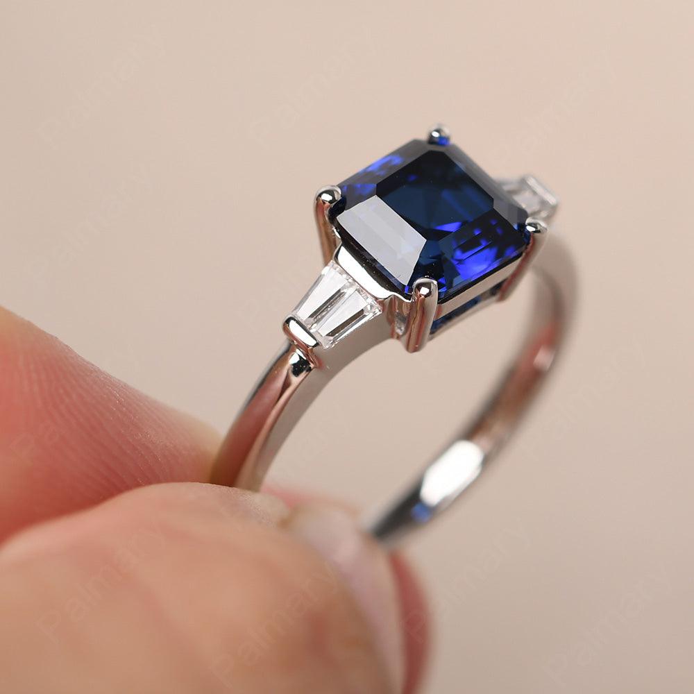Asscher Cut Sapphire Wedding Ring - Palmary