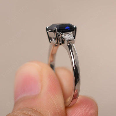 Asscher Cut Sapphire Wedding Ring - Palmary