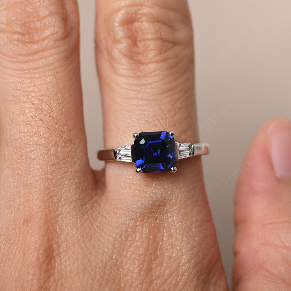 Asscher Cut Sapphire Wedding Ring - Palmary