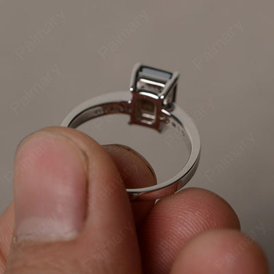 Cushion Cut Smoky Quartz  Wedding Rings - Palmary