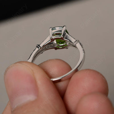 Cushion Cut Diopside Promise Ring - Palmary