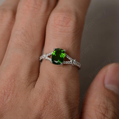 Cushion Cut Diopside Promise Ring - Palmary