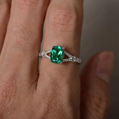 Cushion Cut Emerald Promise Ring - Palmary