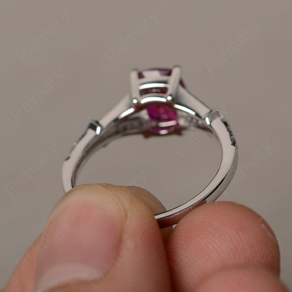 Cushion Cut Ruby Promise Ring - Palmary