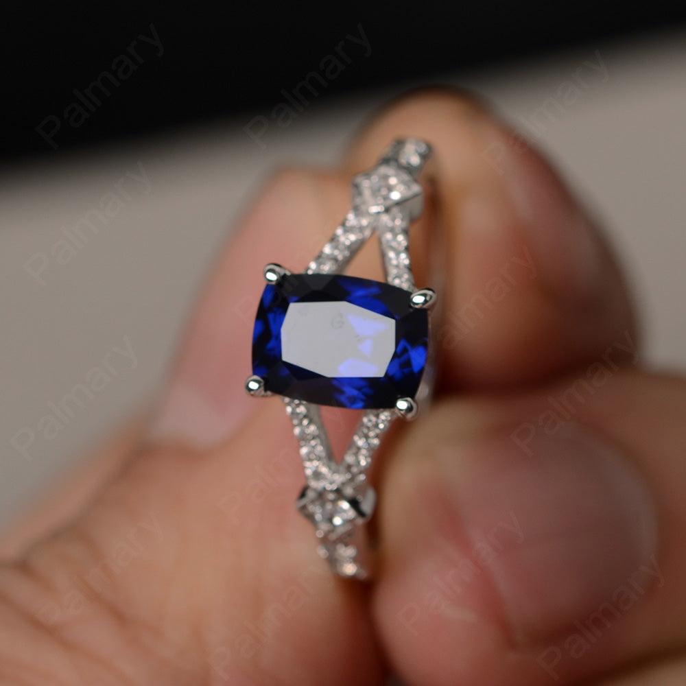 Cushion Cut Sapphire Promise Ring - Palmary