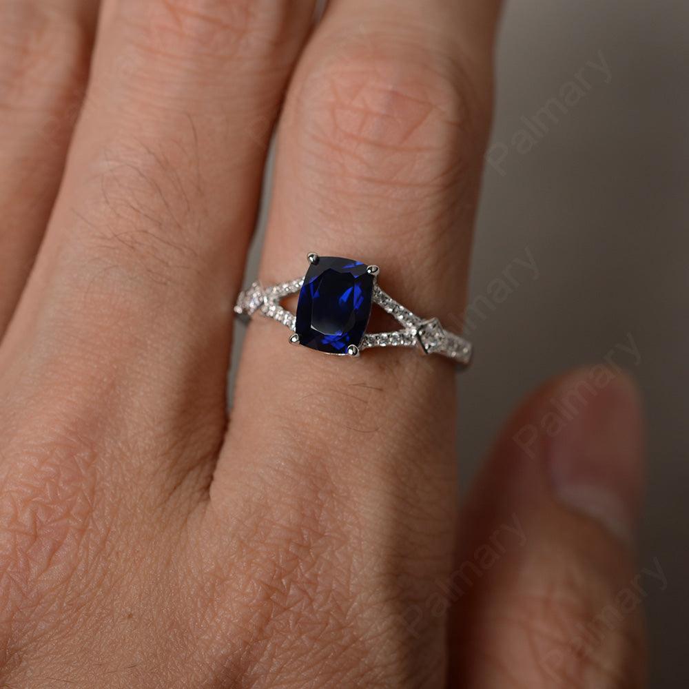 Cushion Cut Sapphire Promise Ring - Palmary
