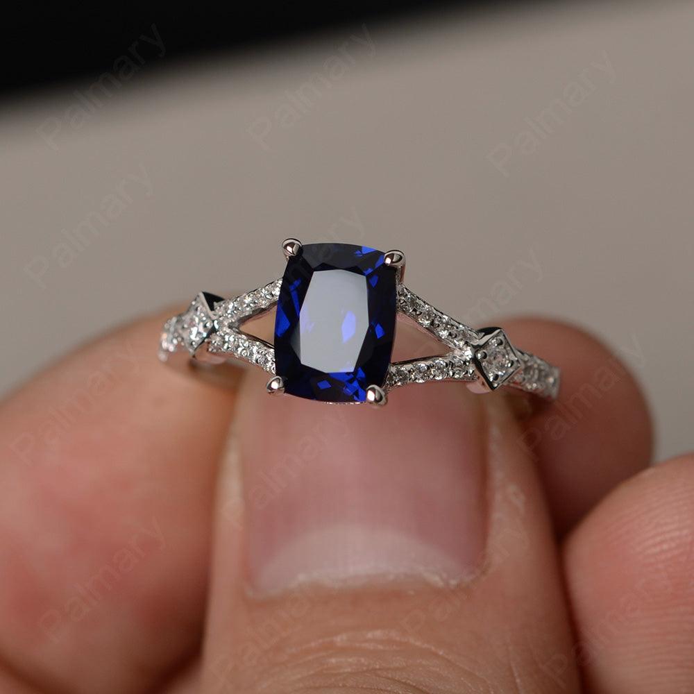 Cushion Cut Sapphire Promise Ring - Palmary