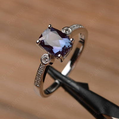 Cushion Cut Alexandrite Promise Rings - Palmary