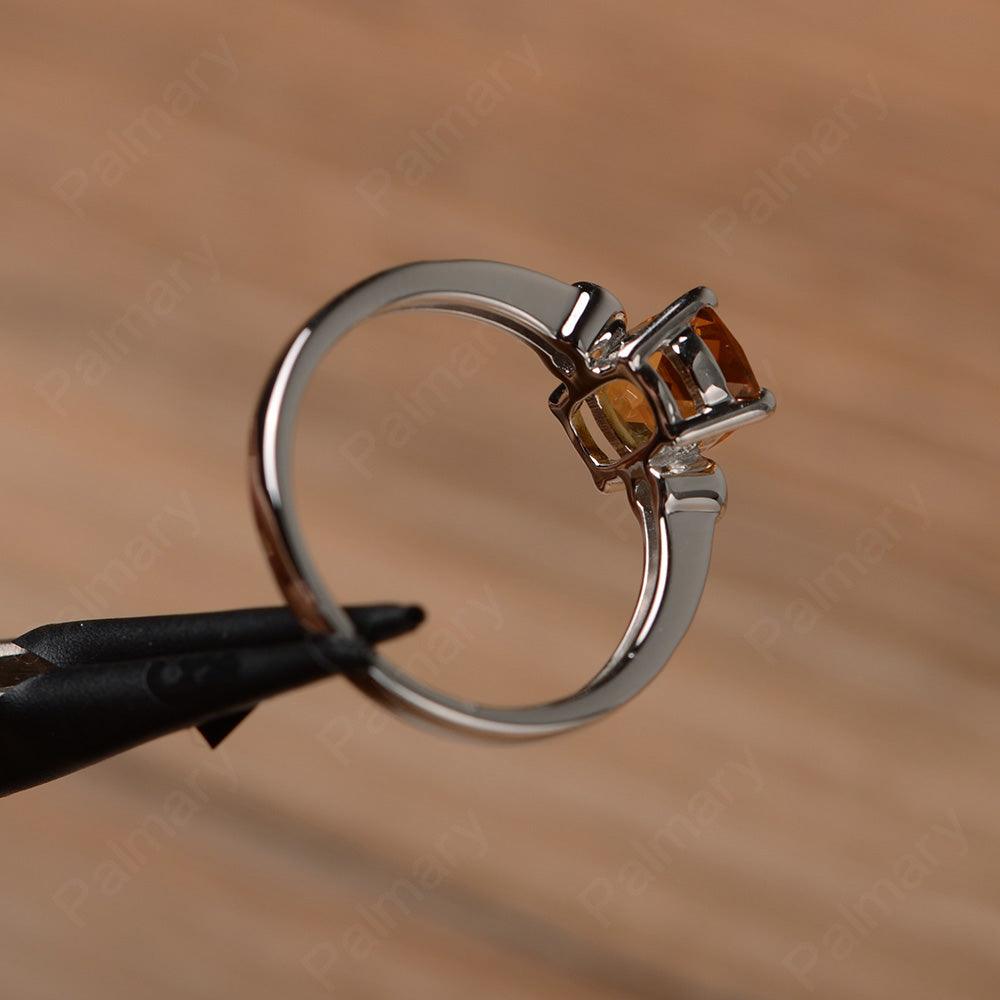 Cushion Cut Citrine Promise Rings - Palmary