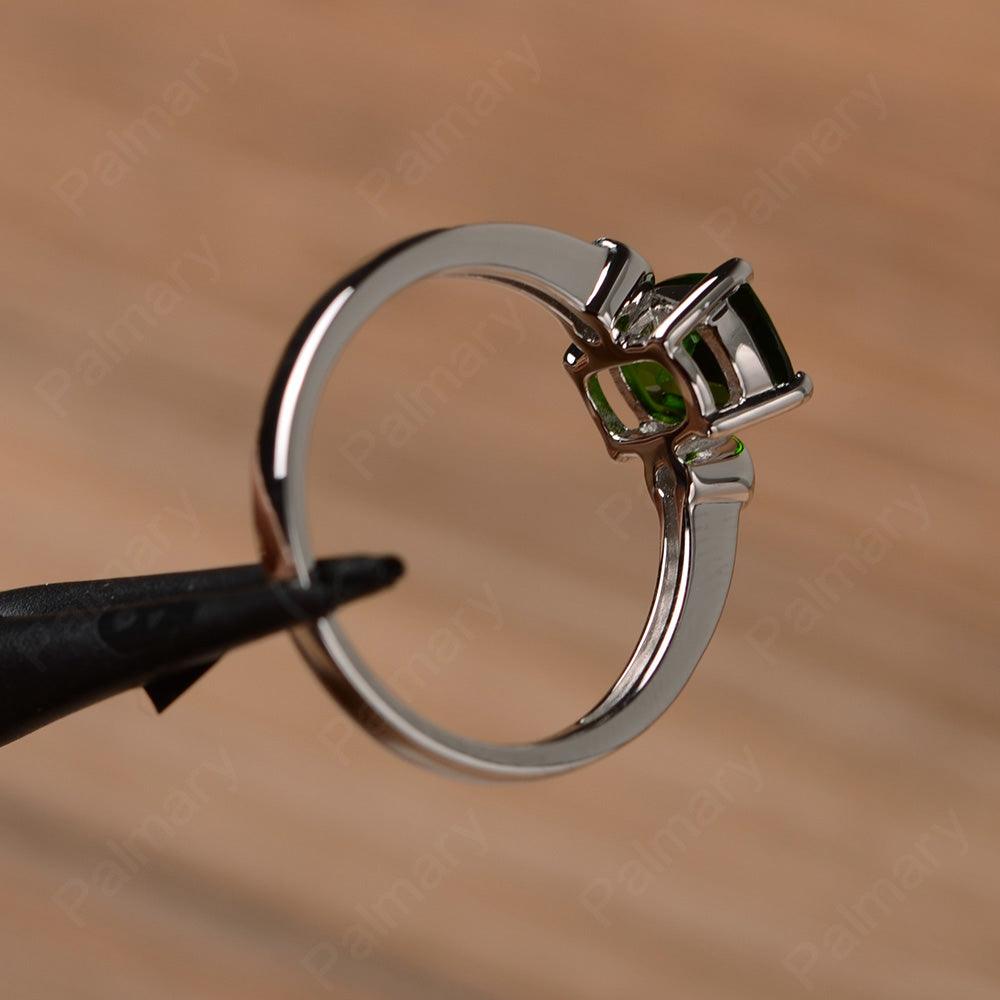 Cushion Cut Diopside Promise Rings - Palmary