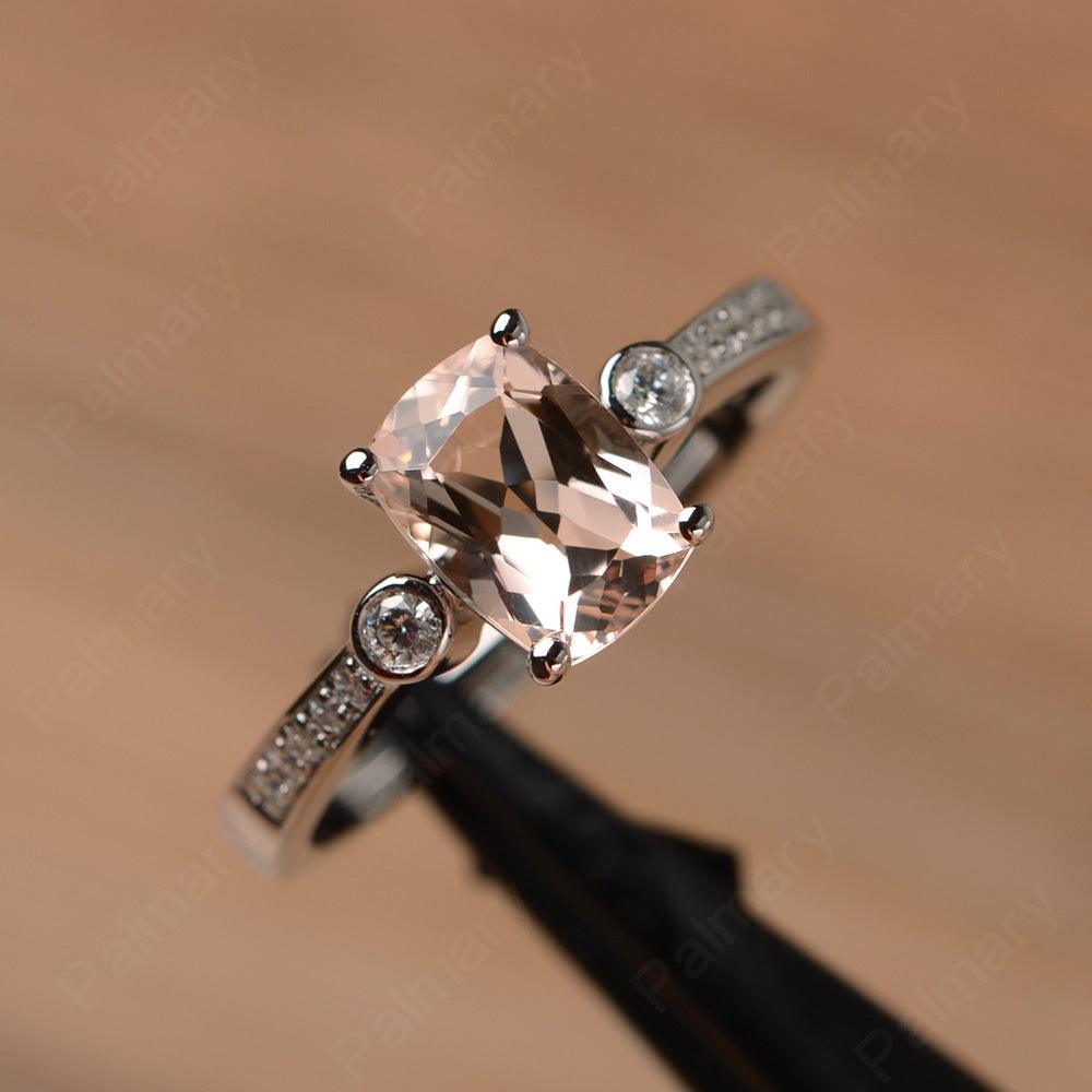 Cushion Cut Morganite Promise Rings - Palmary