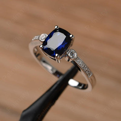 Cushion Cut Sapphire Promise Rings - Palmary