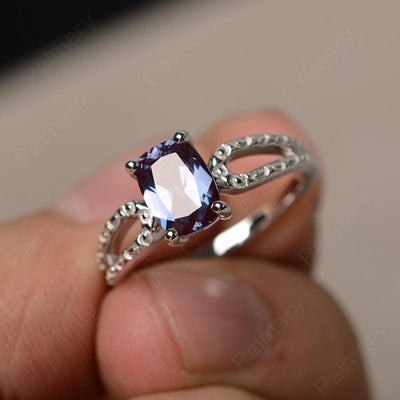 Cushion Cut Alexandrite Solitaire Ring - Palmary