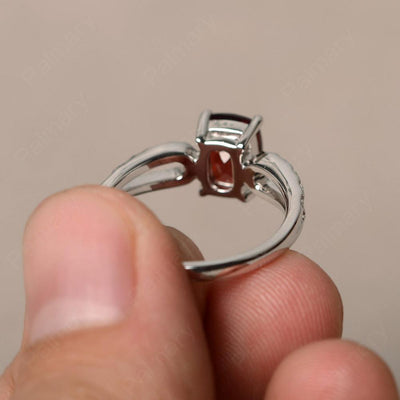 Cushion Cut Garnet Solitaire Ring - Palmary