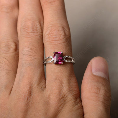 Cushion Cut Ruby Solitaire Ring - Palmary