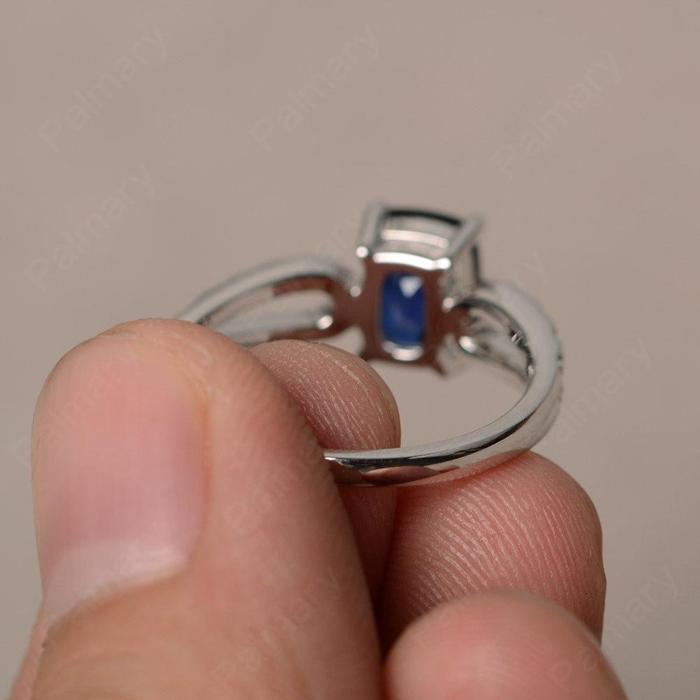 Cushion Cut Sapphire Solitaire Ring - Palmary