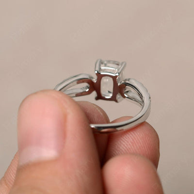 Cushion Cut White Topaz Solitaire Ring - Palmary