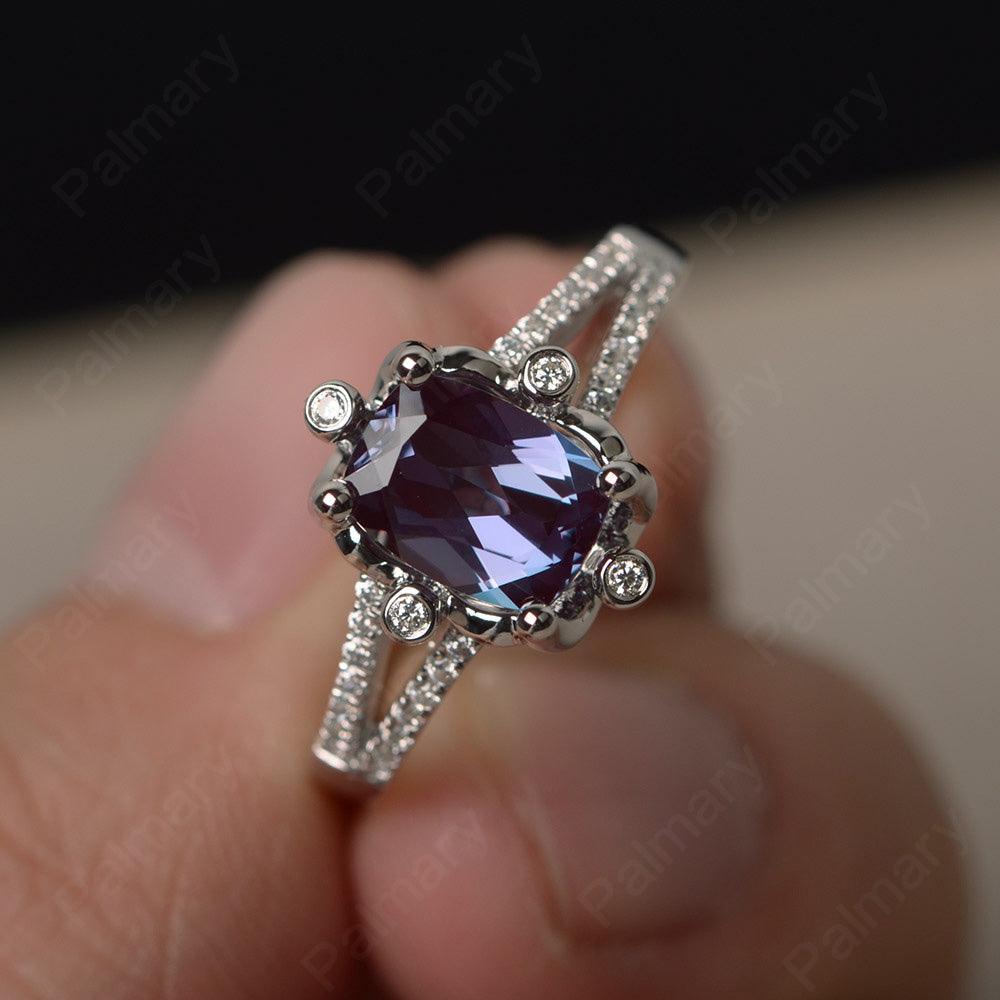 Cushion Alexandrite Non-traditional Engagement Rings - Palmary