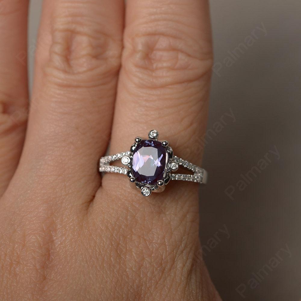 Cushion Alexandrite Non-traditional Engagement Rings - Palmary