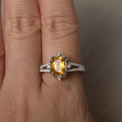 Cushion Citrine Non-traditional Engagement Rings - Palmary