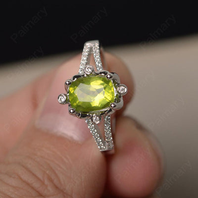 Cushion Peridot Non-traditional Engagement Rings - Palmary