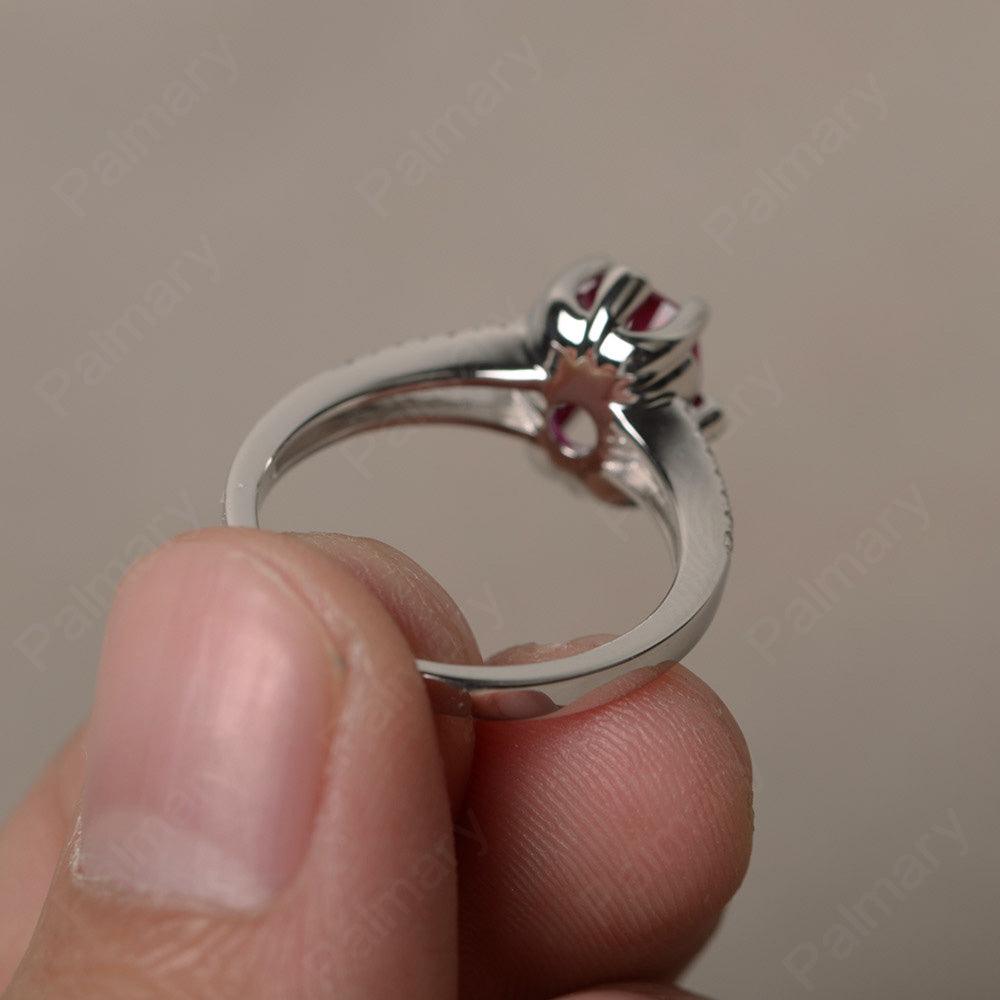 Cushion Ruby Non-traditional Engagement Rings - Palmary
